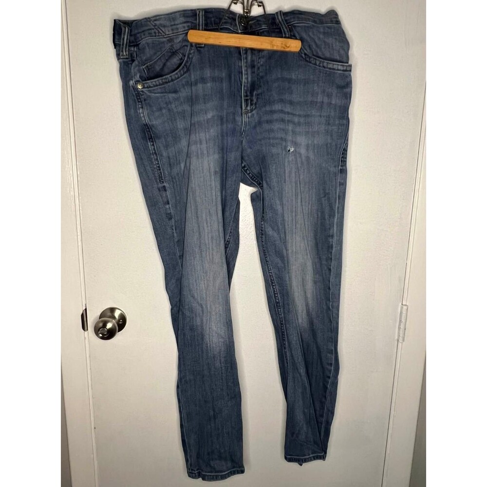 Rock & Republic Jeans Mens 38x32 Blue Straight Leg Stretch Denim Pants